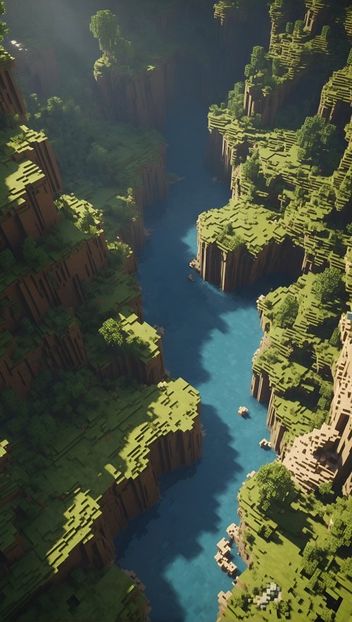 Minecraft Canyon River - minecraft Wallpaper