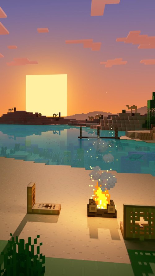 Minecraft Desert Sunset