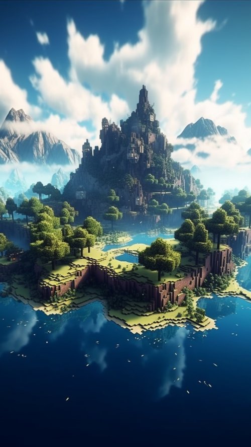 Minecraft Island Castle - minecraft Wallpaper