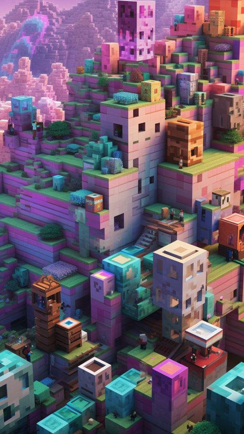 Minecraft Pixel Landscape - Related StockWalls wallpaper