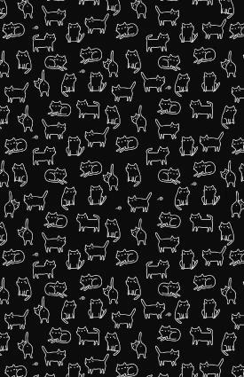 Minimalist Cat Pattern Black - Related OpersCraft wallpaper