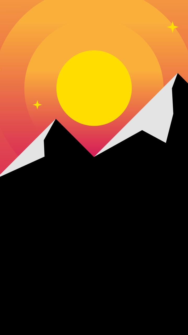 Minimalist Mountain Sunset - Related StockWalls wallpaper