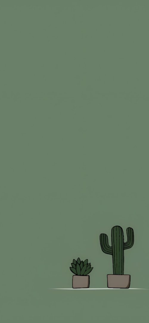 Minimalist Potted Cacti