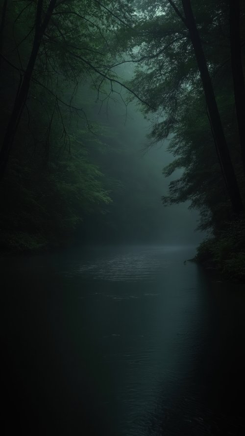 Misty Forest River Scene - Related OpersCraft wallpaper