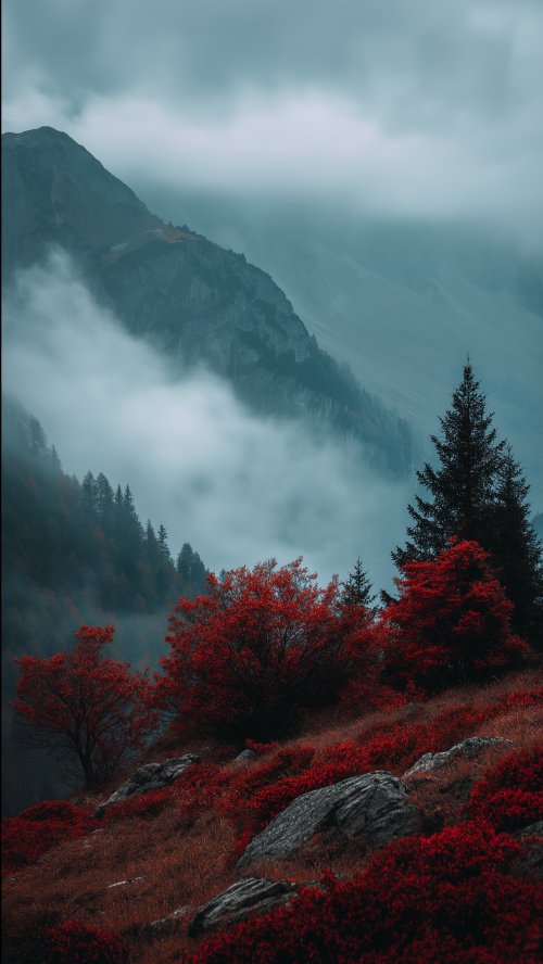 Misty Mountain Autumn Landscape - Related OpersCraft wallpaper