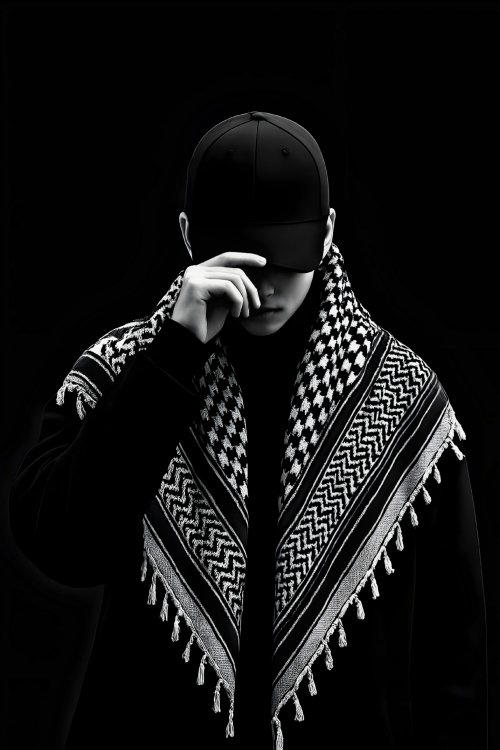 Monochromatic Keffiyeh Portrait - ghetto Wallpaper
