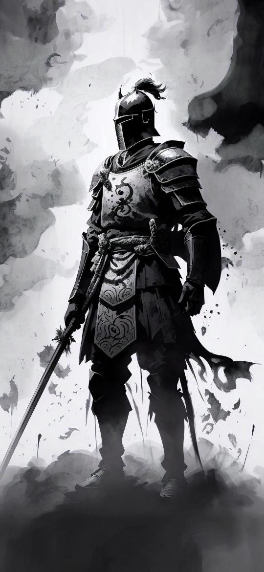 Monochrome Armored Warrior