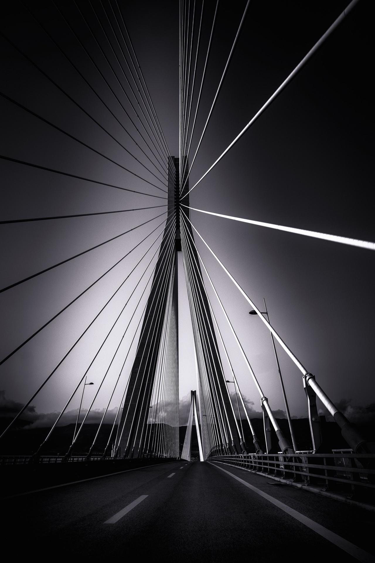Monochrome Bridge Cables - Related Darkify wallpaper