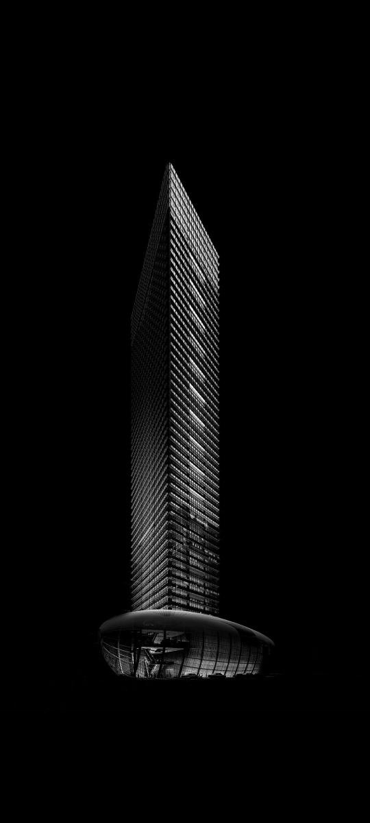 Monochrome Building Silhouette - Related OpersCraft wallpaper