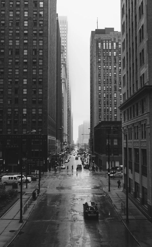 Monochrome Cityscape Street View - Related OpersCraft wallpaper
