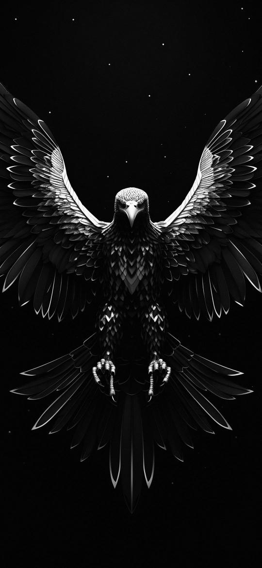 Monochrome Eagle Spread - animals Wallpaper