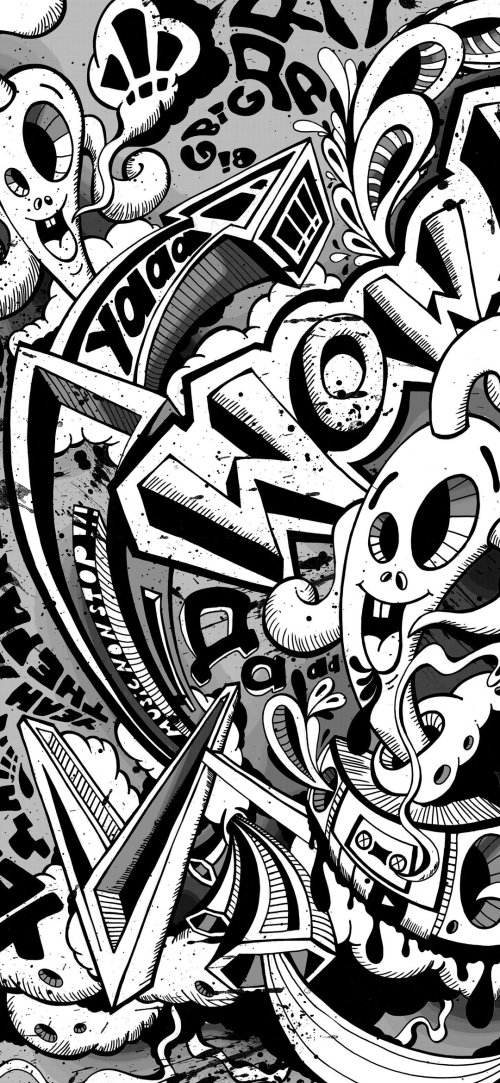 Monochrome Graffiti Art Chaos - Related OpersCraft wallpaper