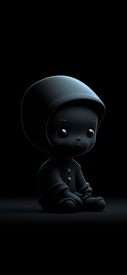 Monochrome Hooded Figure - cartoon Wallpaper