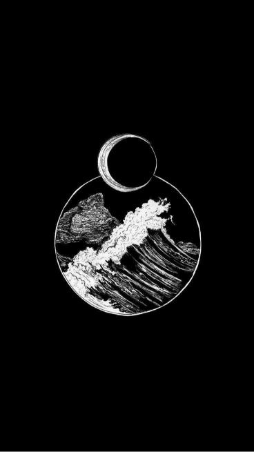 Monochrome Ocean Moon - Related OpersCraft wallpaper