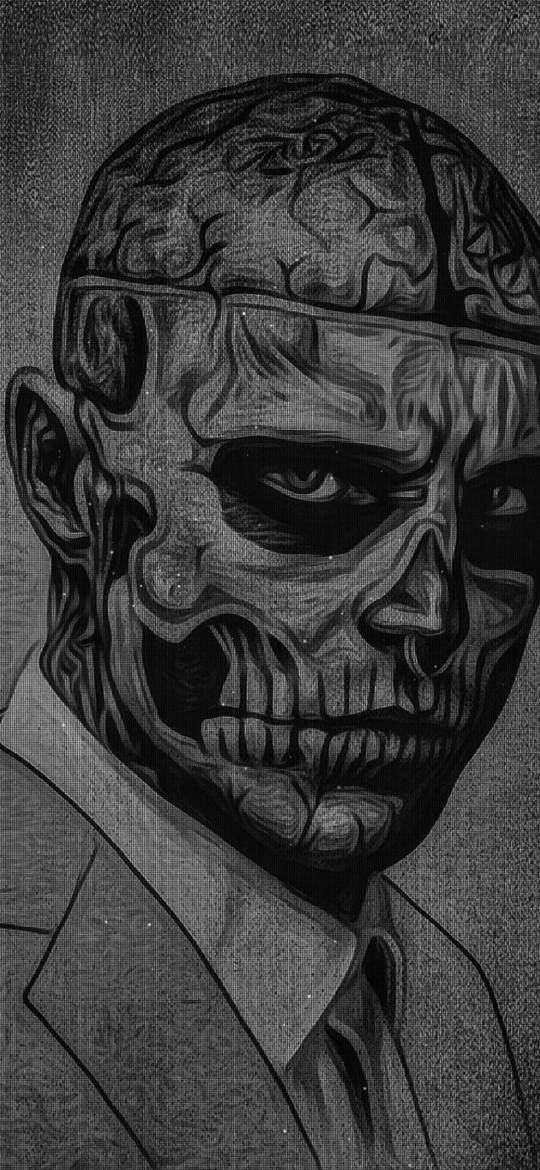 Monochrome Skull Suit - horror Wallpaper