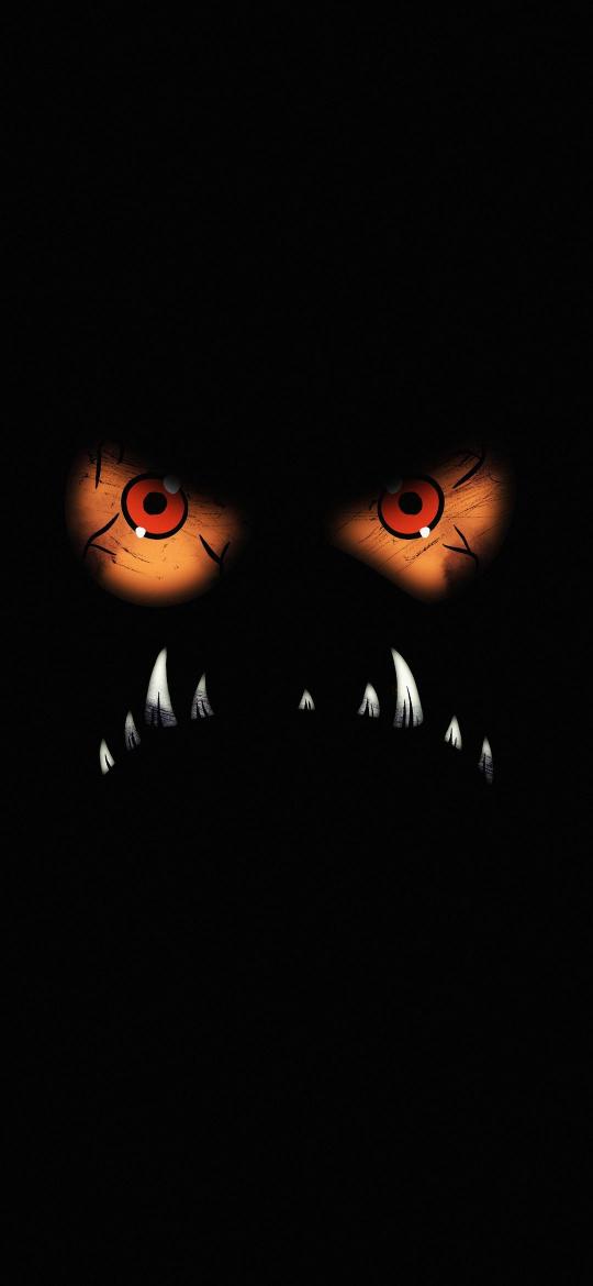 Monster Eyes in Darkness - horror Wallpaper