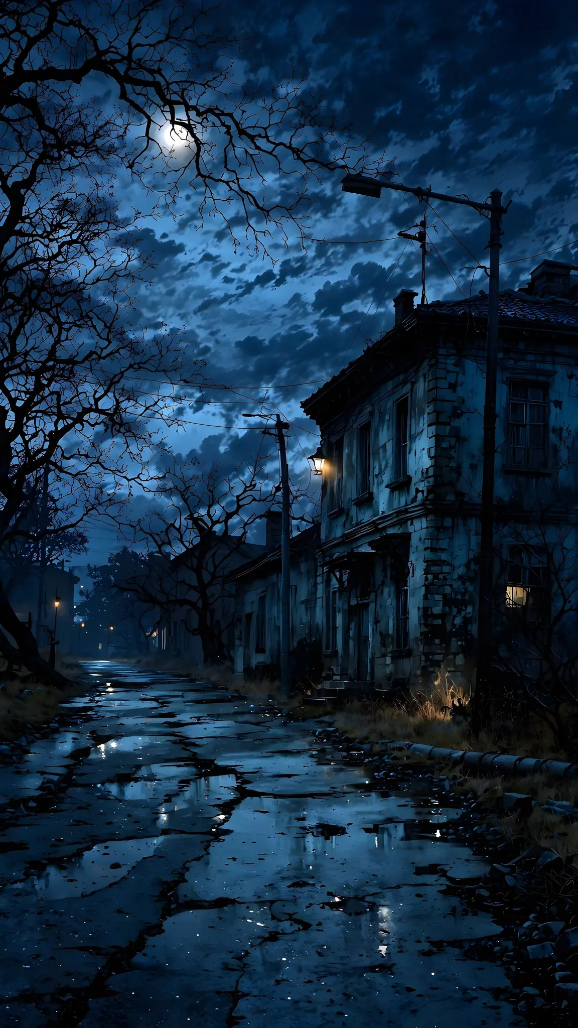 Moonlit Abandoned Street - Related OpersCraft wallpaper