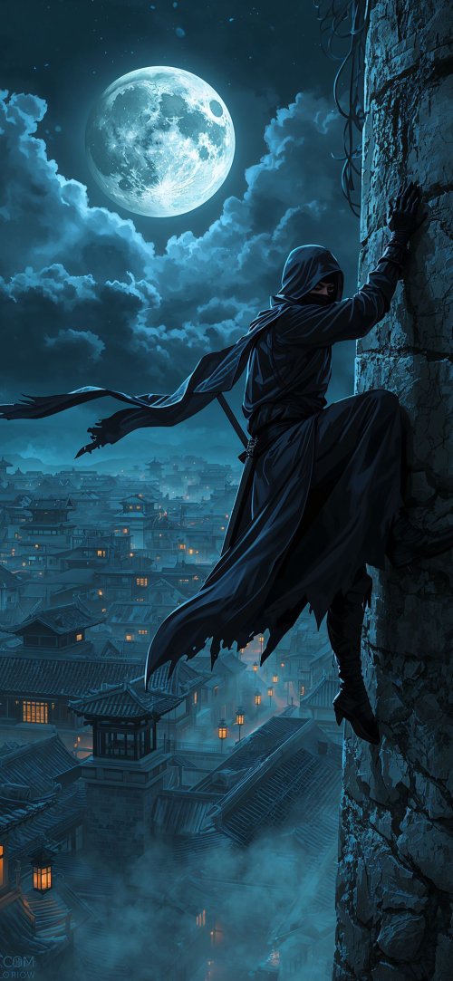 Moonlit Ninja City Climb