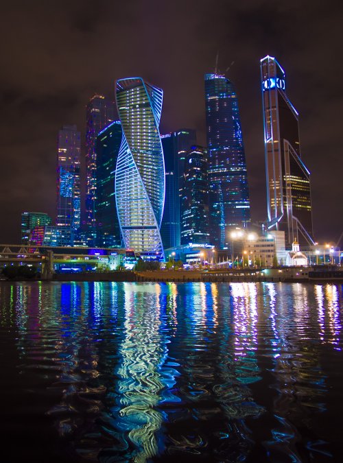 Moscow City Reflections Night - Related OpersCraft wallpaper