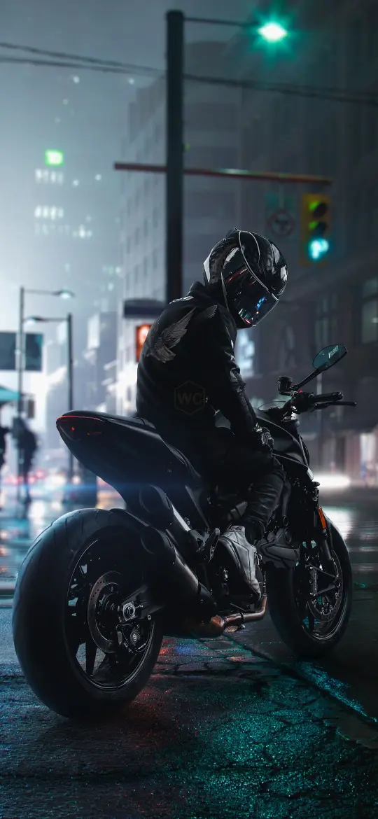 Motorcycle in Rainy City - motorcycle Wallpaper