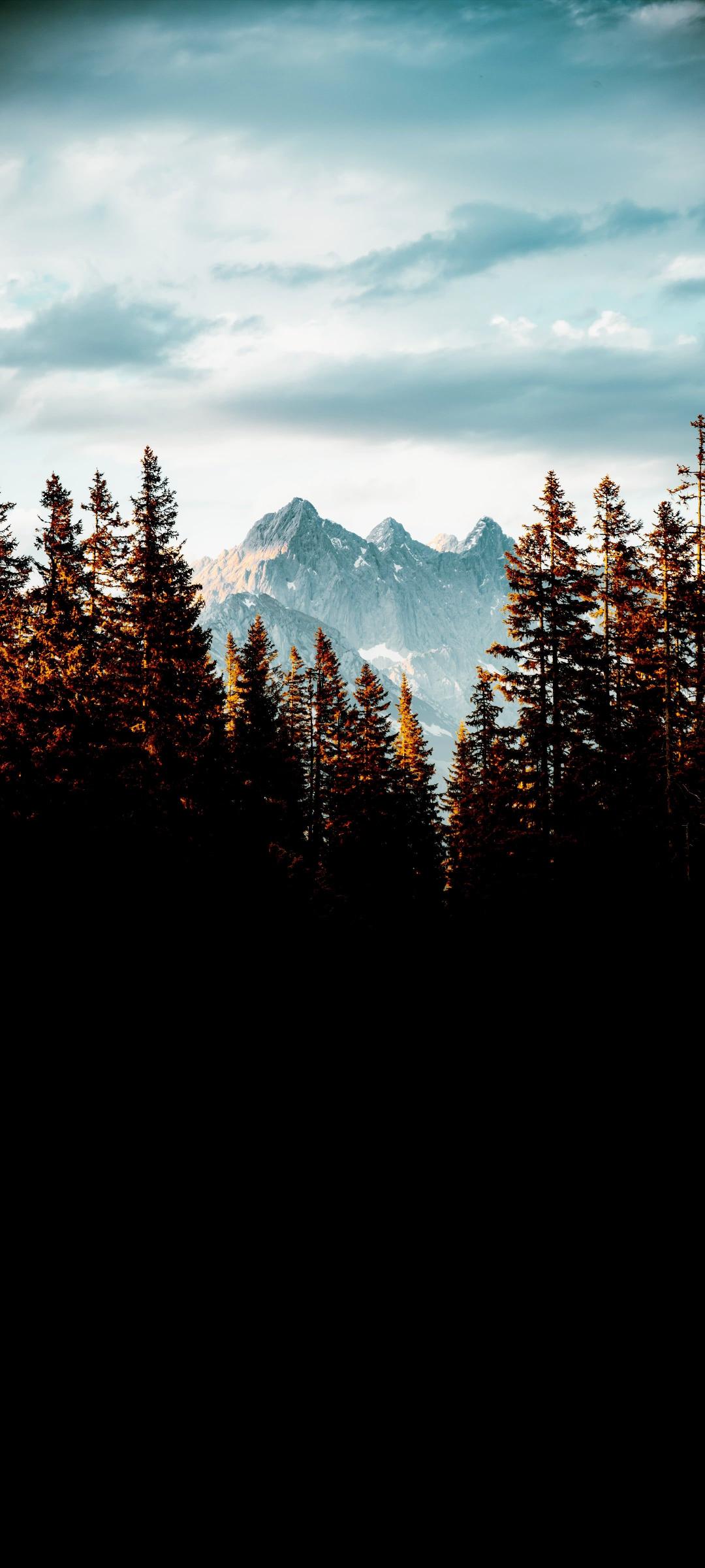 Mountain Peak Through Trees - Related OpersCraft wallpaper