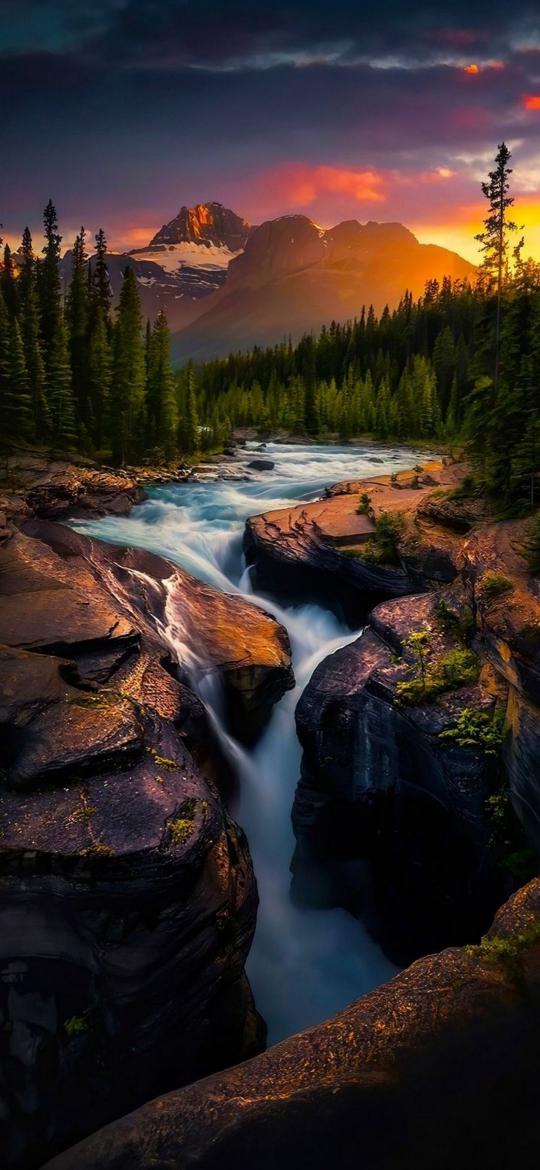 Mountain River Sunset