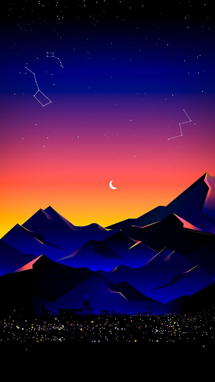 Mountain Starry Nightscape - Related StockWalls wallpaper