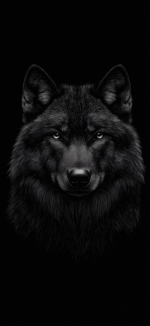 Mysterious Black Wolf