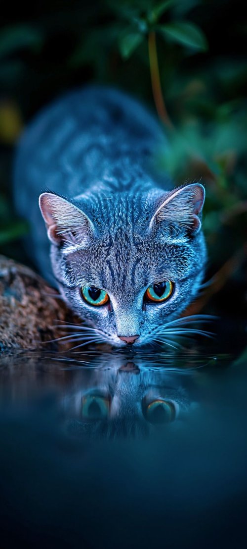 Mysterious Cat Reflection - Related StockWalls wallpaper