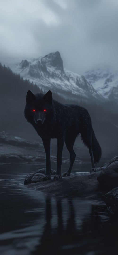 Mystic Wolf Glowing Eyes
