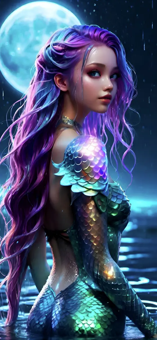 Mystical Mermaid Moonlight - Related StockWalls wallpaper
