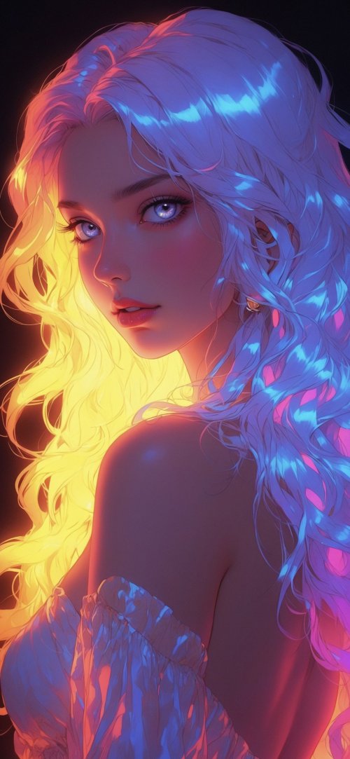 Neon Anime Portrait