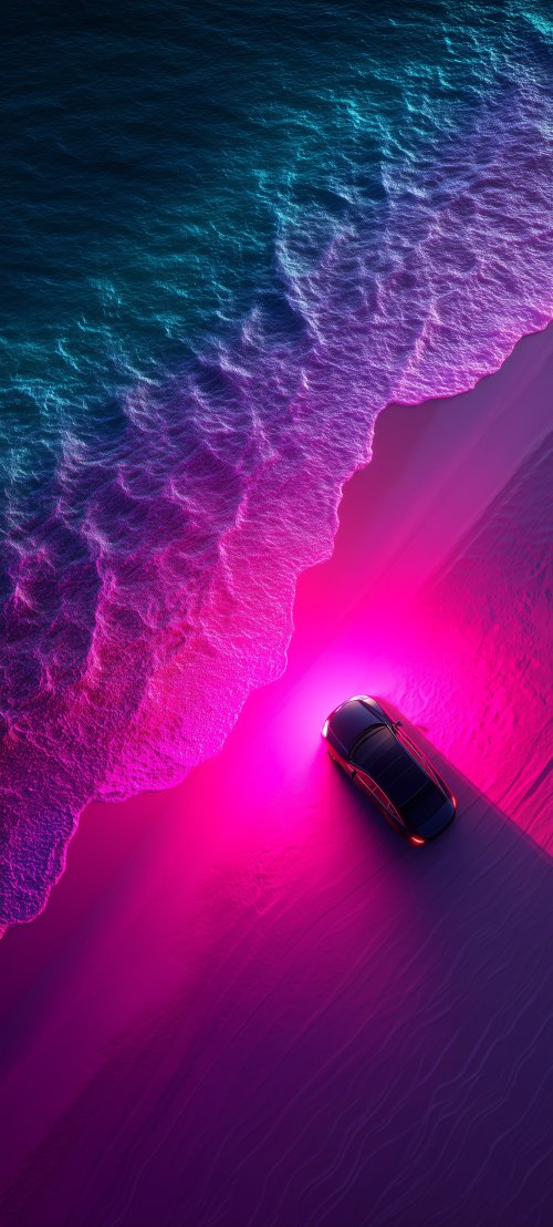 Neon Beach Car