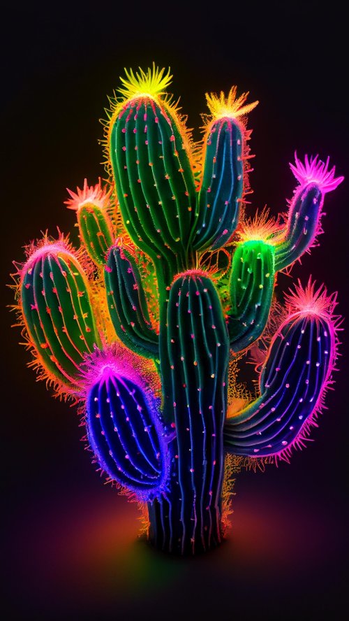 Neon Cactus Bloom - Related OpersCraft wallpaper