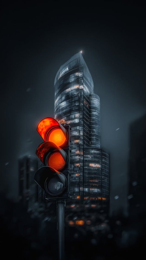 Neon City Traffic Light - Related OpersCraft wallpaper