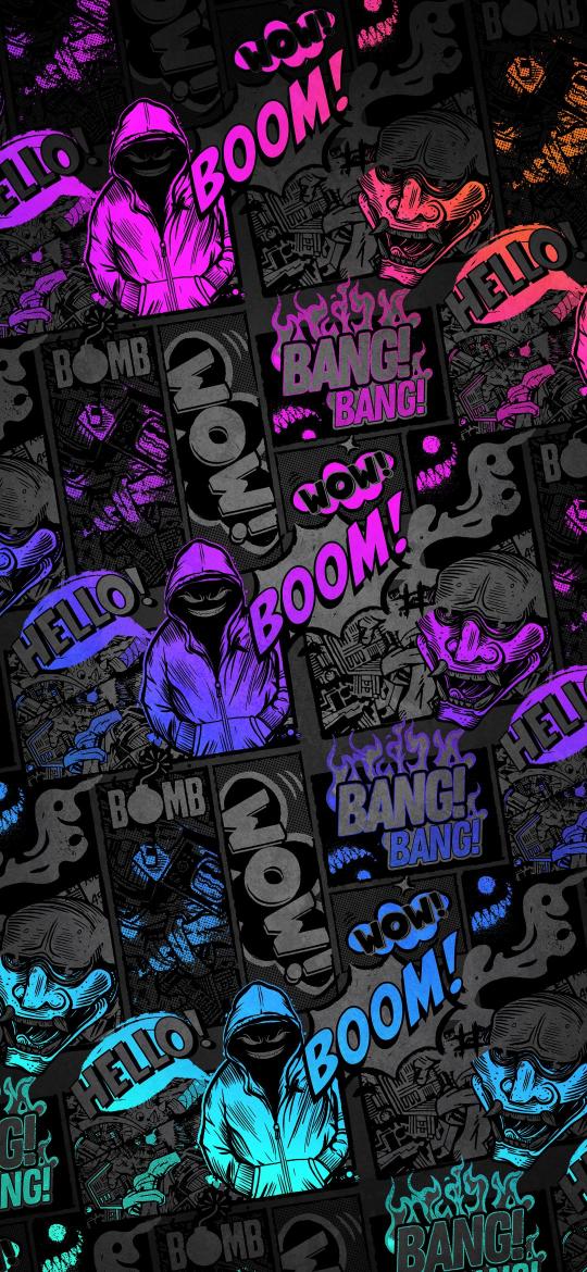 Neon Comic Panel Chaos - Related Darkify wallpaper