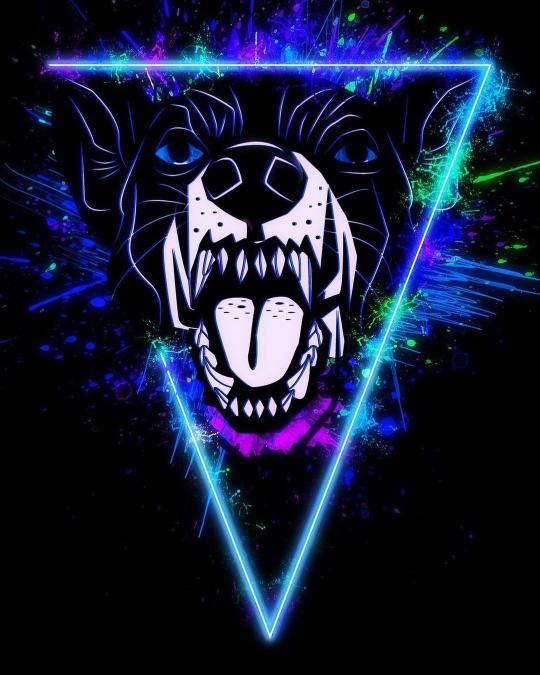 Neon Dog Triangle