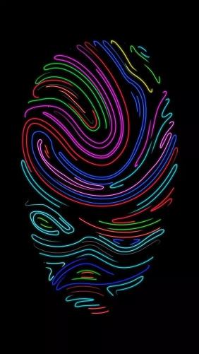 Neon Fingerprint Abstract