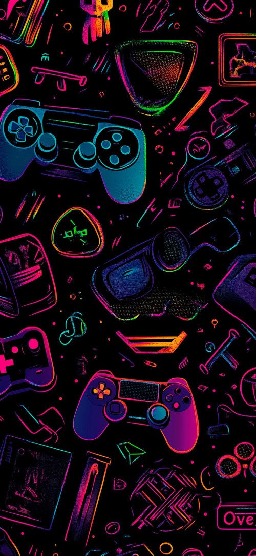 Neon Gaming Collage - Related OpersCraft wallpaper