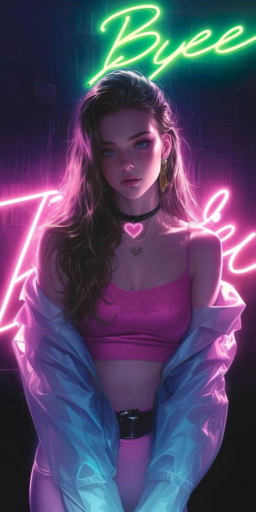 Neon Girl Portrait