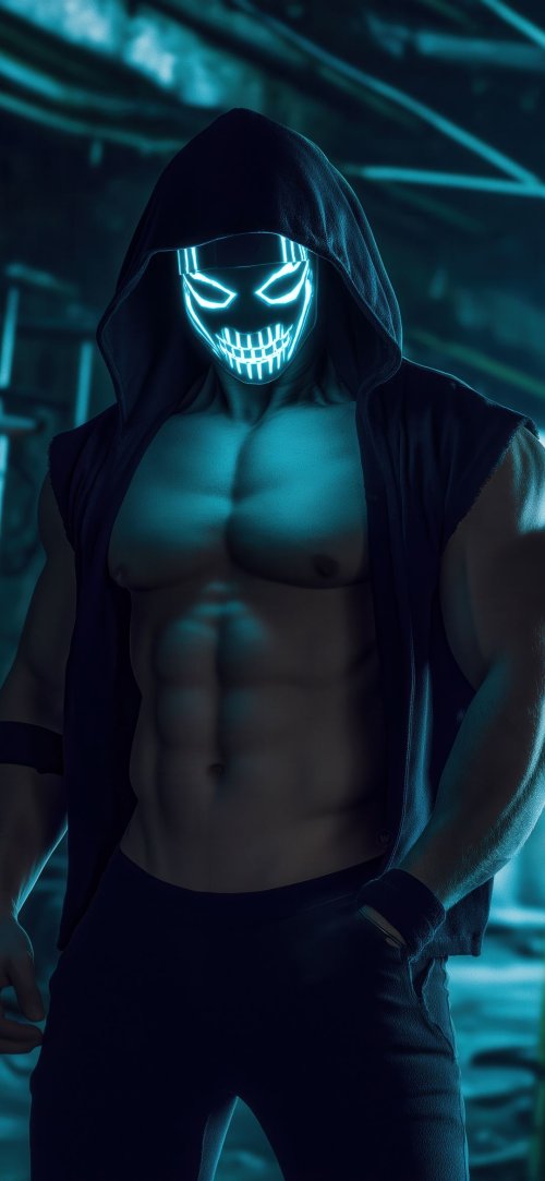 Neon Masked Figure - Related OpersCraft wallpaper