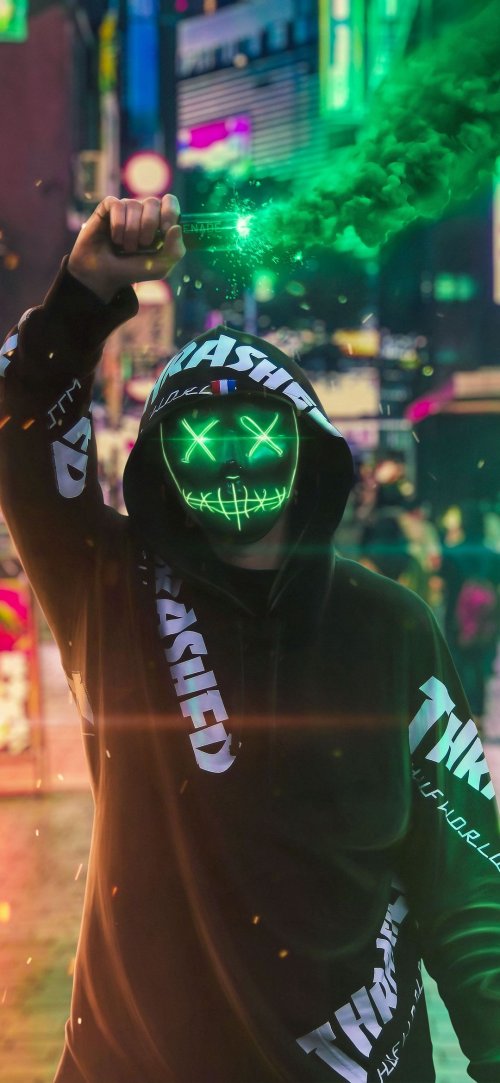 Neon Masked Vigilante - Related Darkify wallpaper