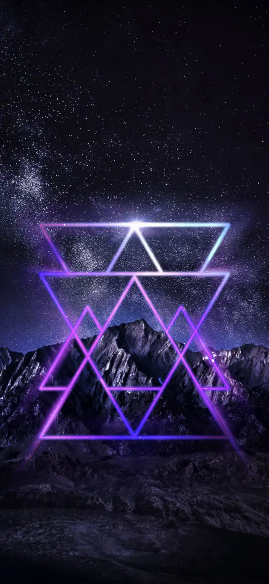 Neon Mountain Geometry - Related OpersCraft wallpaper