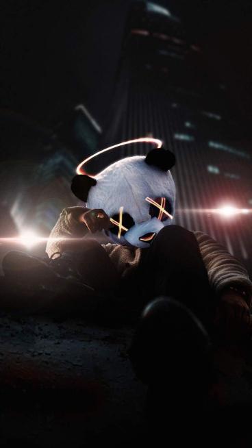 Neon Panda Mask - mask Wallpaper