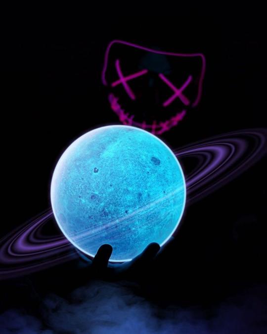 Neon Planet and Mask - Related StockWalls wallpaper
