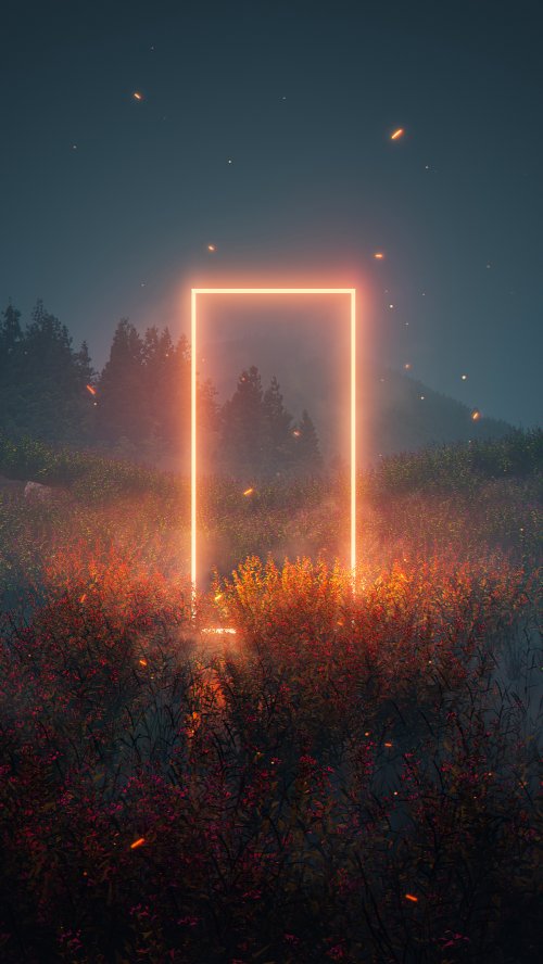 Neon Portal in Nature - Related OpersCraft wallpaper