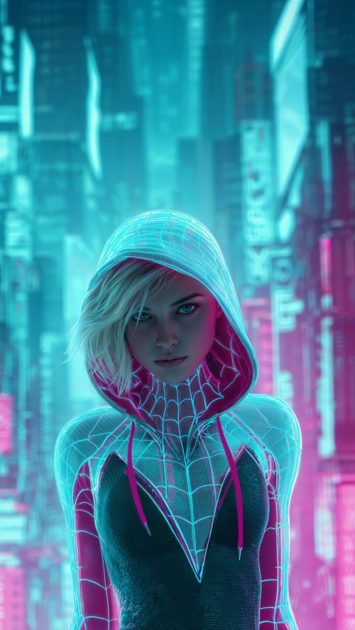 Neon Spider-Verse Portrait - Related OpersCraft wallpaper