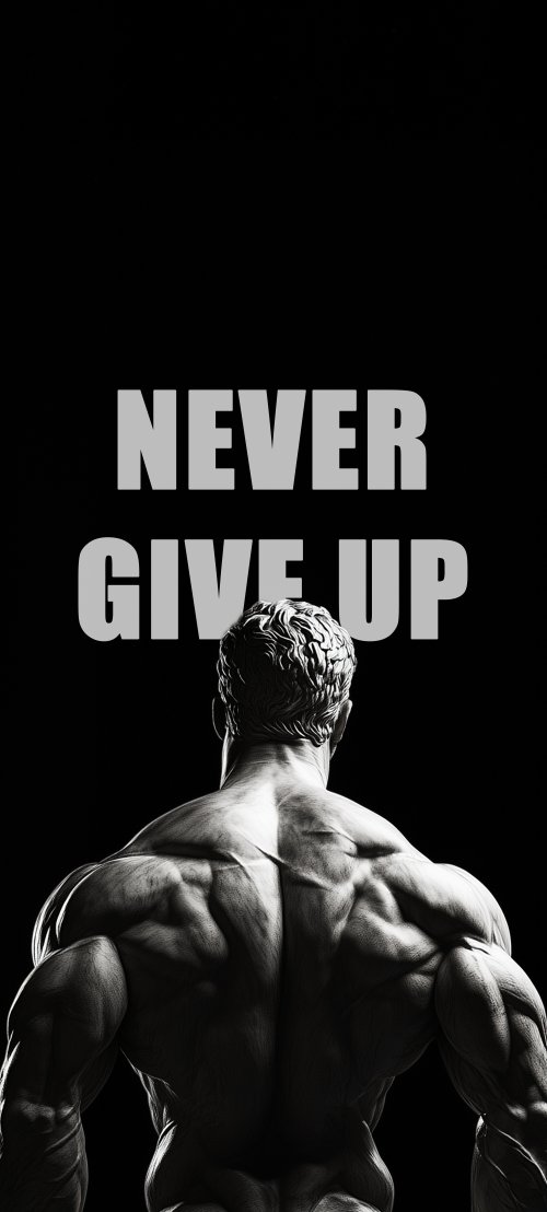 Never Give Up Bodybuilder - quotes Wallpaper