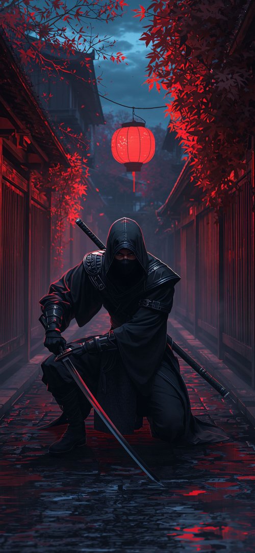 Ninja Alleyway Red Lantern - ghetto Wallpaper