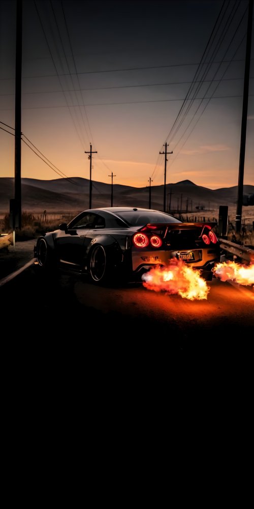 Nissan GT-R Flames - Related OpersCraft wallpaper
